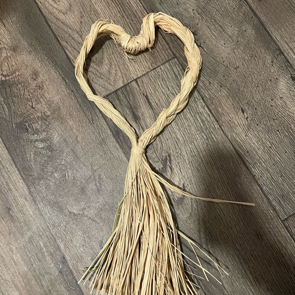 Handcrafted Straw Heart Wall Decor